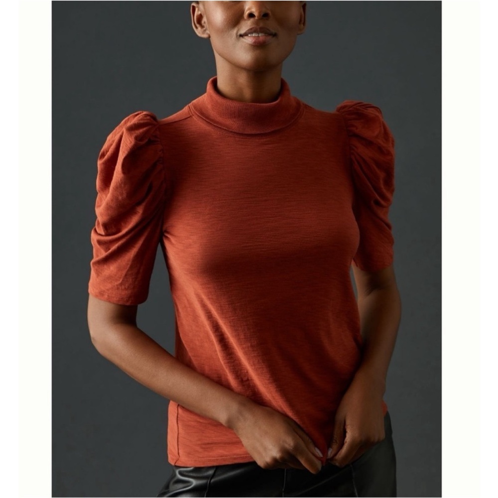 NATION LTD•Rust Puff Sleeve Top